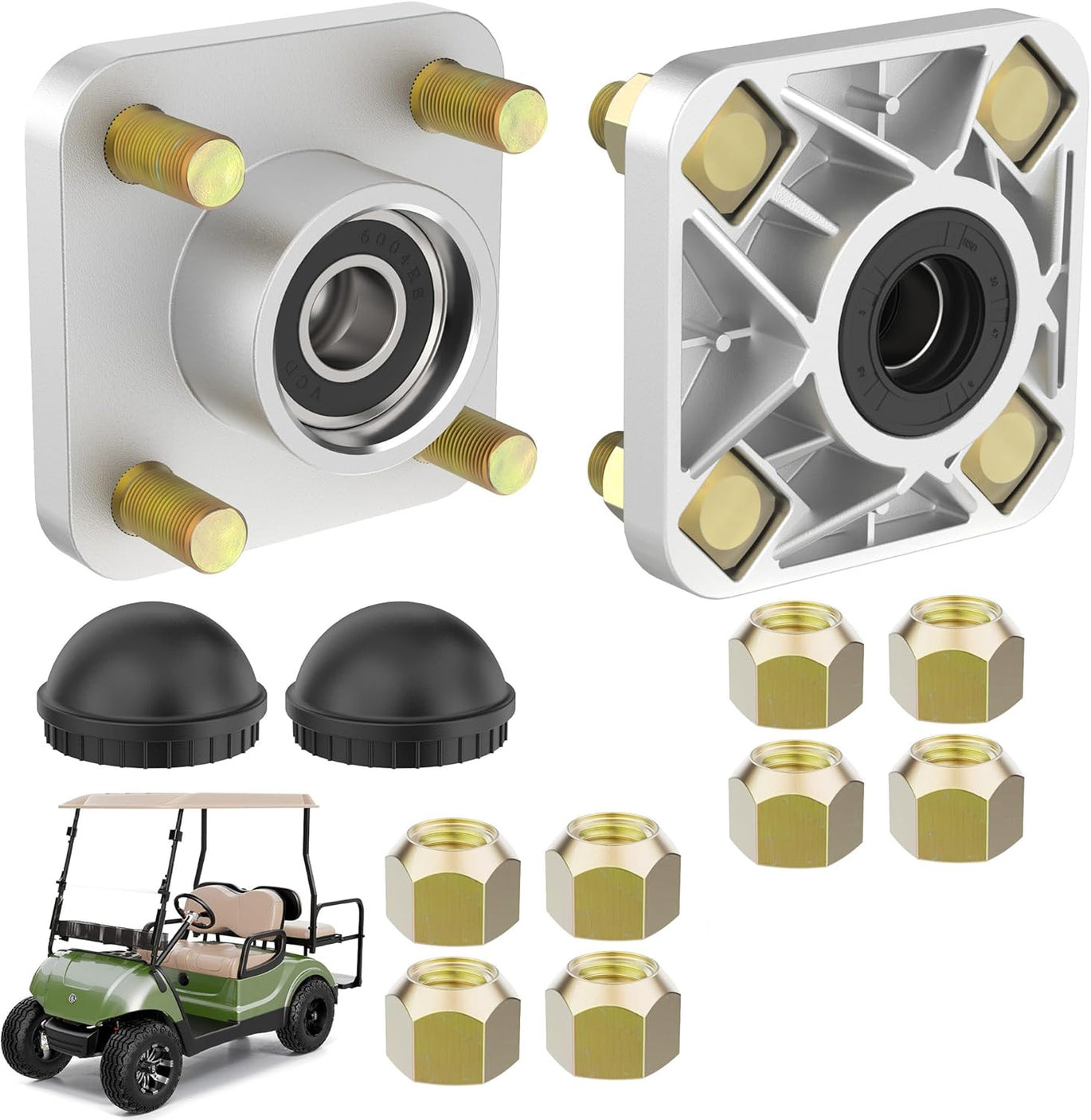 Golf Cart Front Wheel Hub Assembly with Hub Bearing/Oil Seal/Dust Cover for