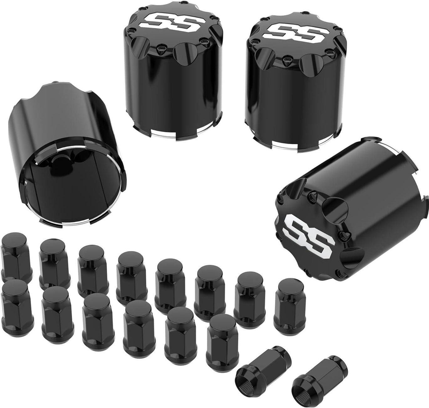 EZGO Club Car Golf Cart Center Cap and Lug Nut Kit, 4 PCS ITP SS Wheel Hub 