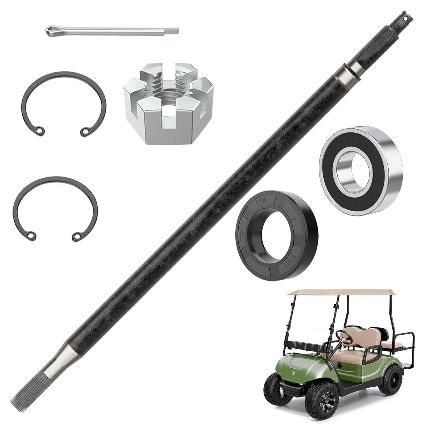Golf Cart Rear Axle Shaft for Yamaha G16 G19 G22 | Passenger Side, 1996-200