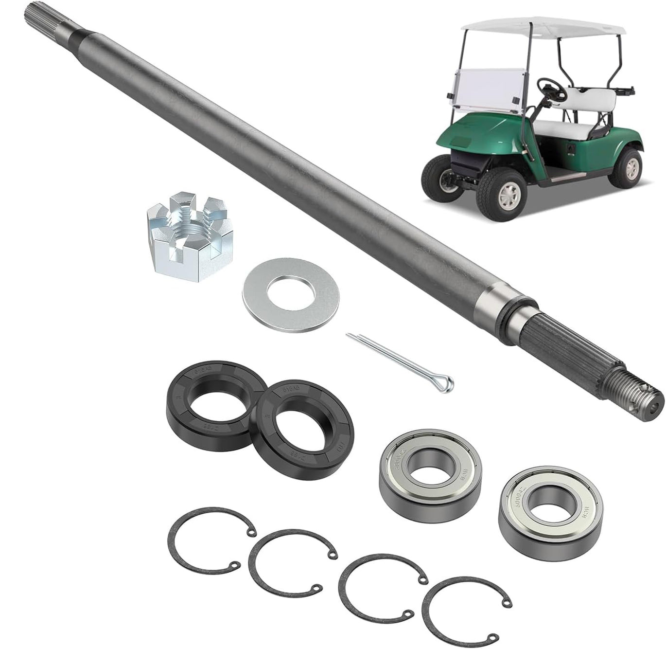 Passenger Side Golf Cart Rear Wheel Axle Shaft Fits EZGO TXT Electric 1994-