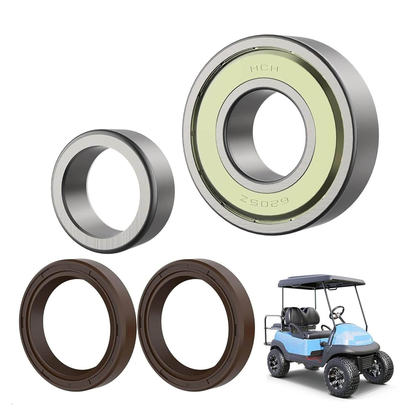 Golf Cart Rear Axle Bearing Bushing & Oil Seal Kits for Club Car DS & Prece