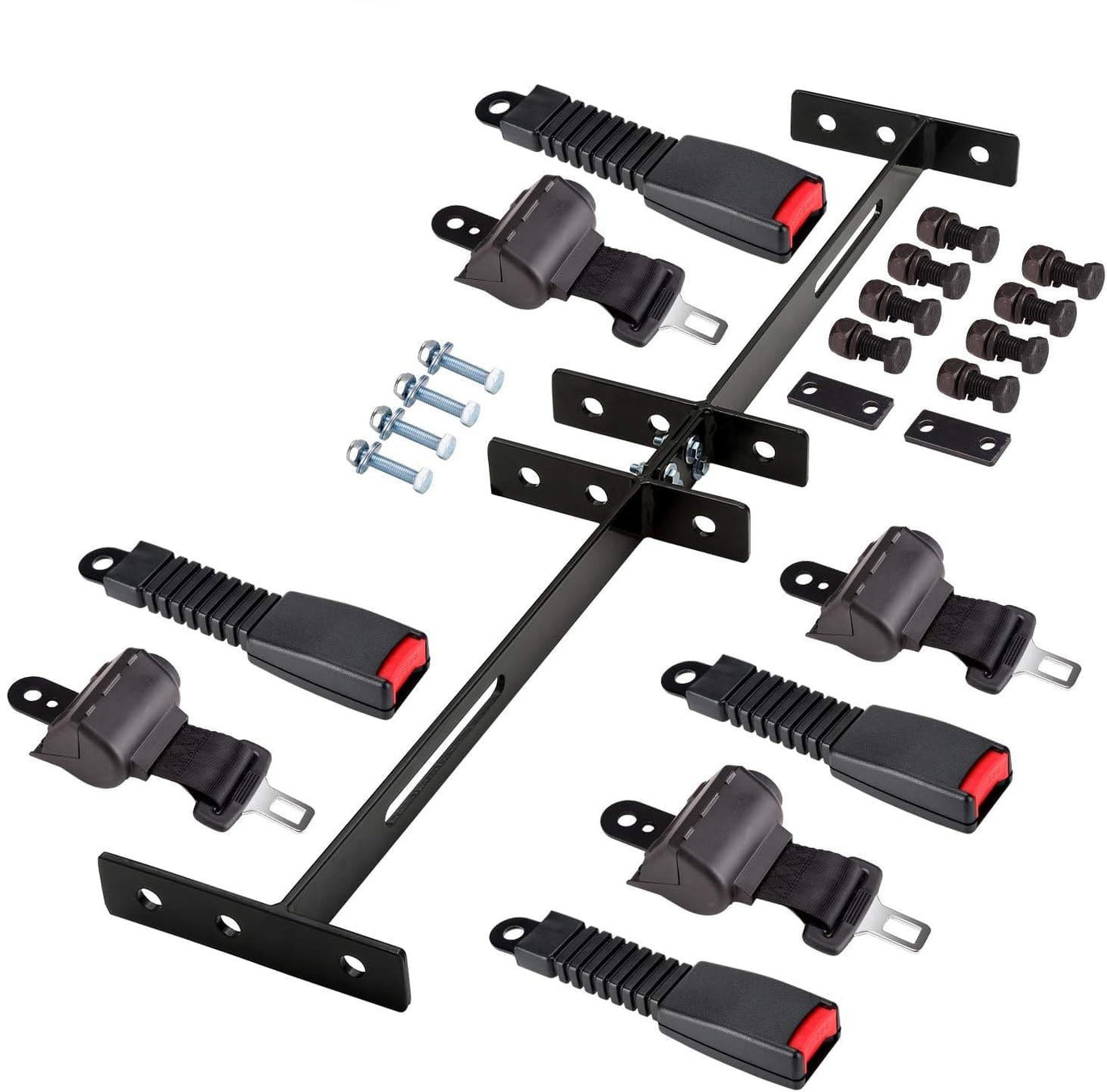 4 Passenger (2+2) Golf Cart Seat Belt Kit for EZGO, Yamaha, Club Car, Fits 