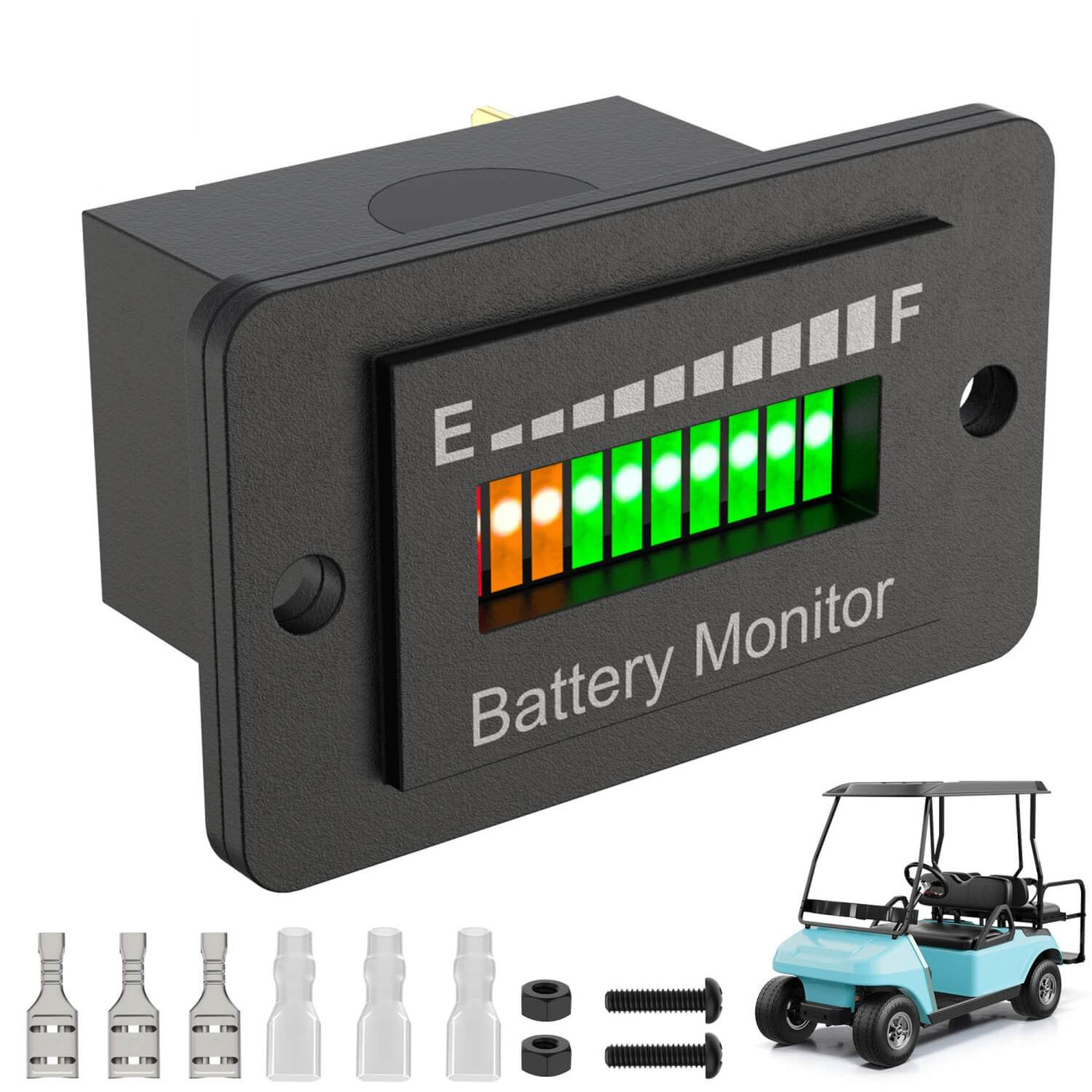 12V-72V Battery Monitor for Golf Cart, LED Battery Level Indicator Meter fo
