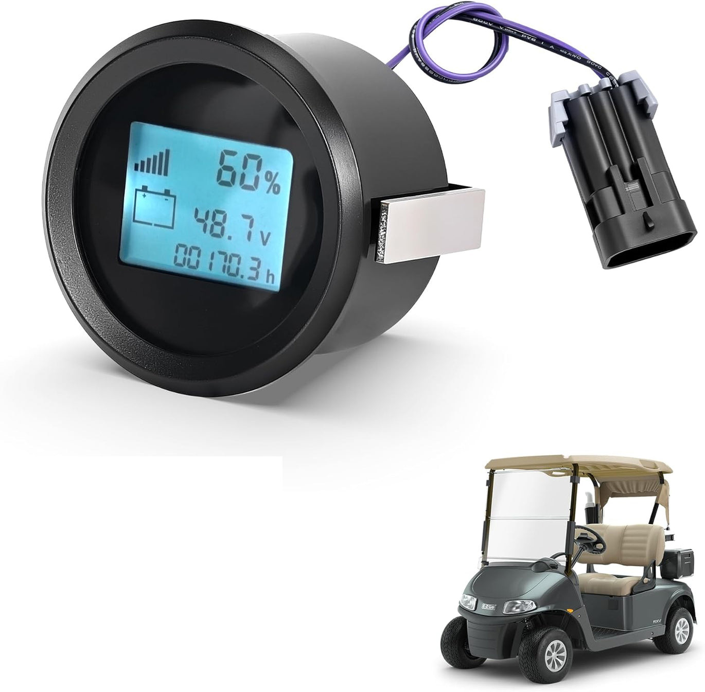 Golf Cart Battery Monitor Meter for EZGO RXV 2008-2018 Electric | Lead-Acid