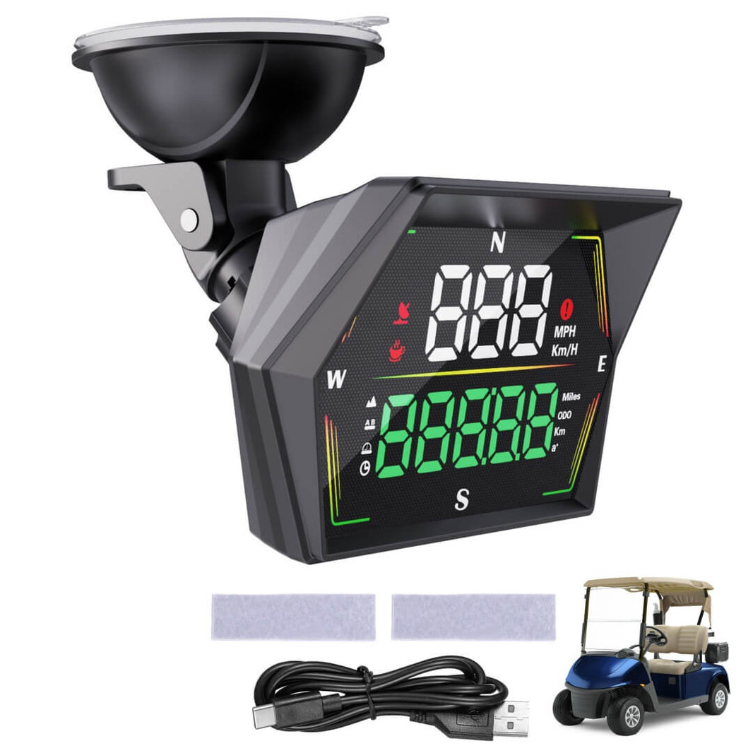Golf Cart GPS Speedometer, HUD Digital Display with MPH/KMH, Compass Oversp