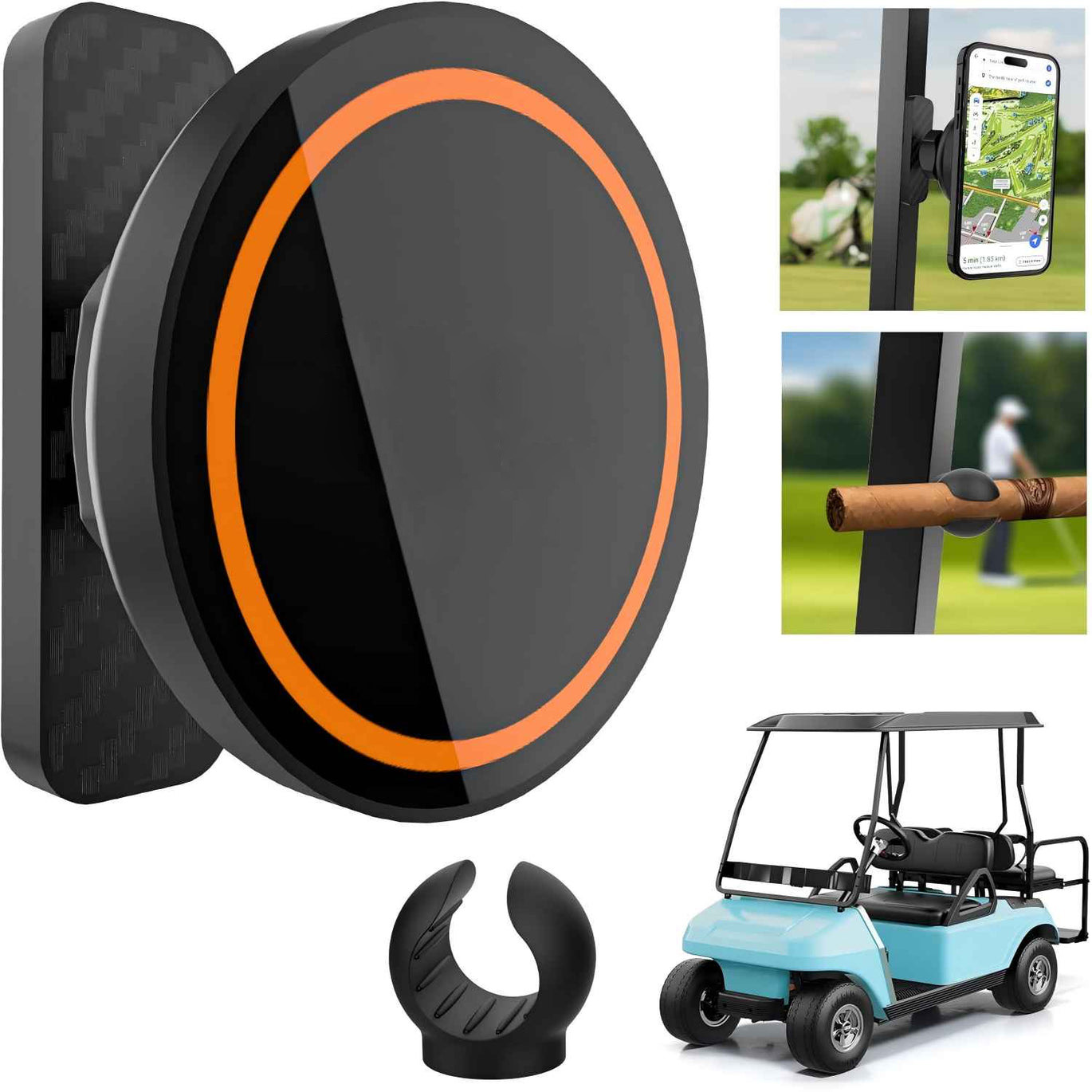 Magnetic Golf Cart Phone Holder for MagSafe iPhone 16/15/14/13/12, 360° Rot