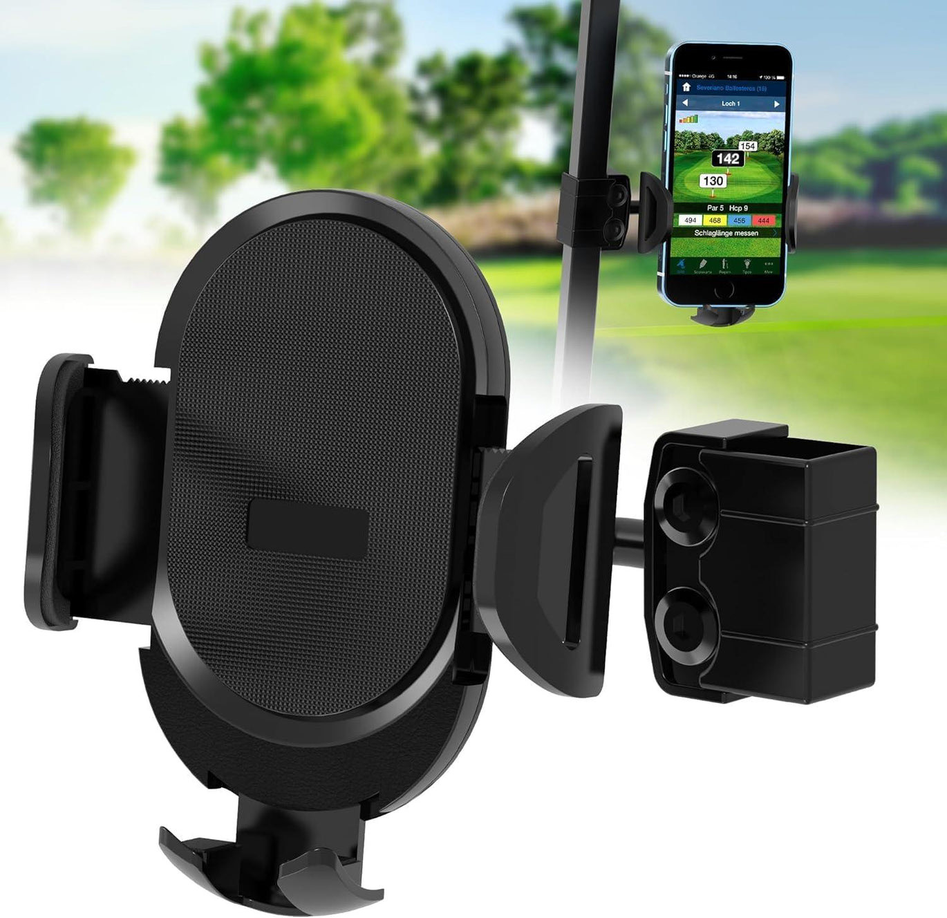 Golf Cart Side Mirrors and Golf Cart Phone Holder iPhone Caddy Mount Compat