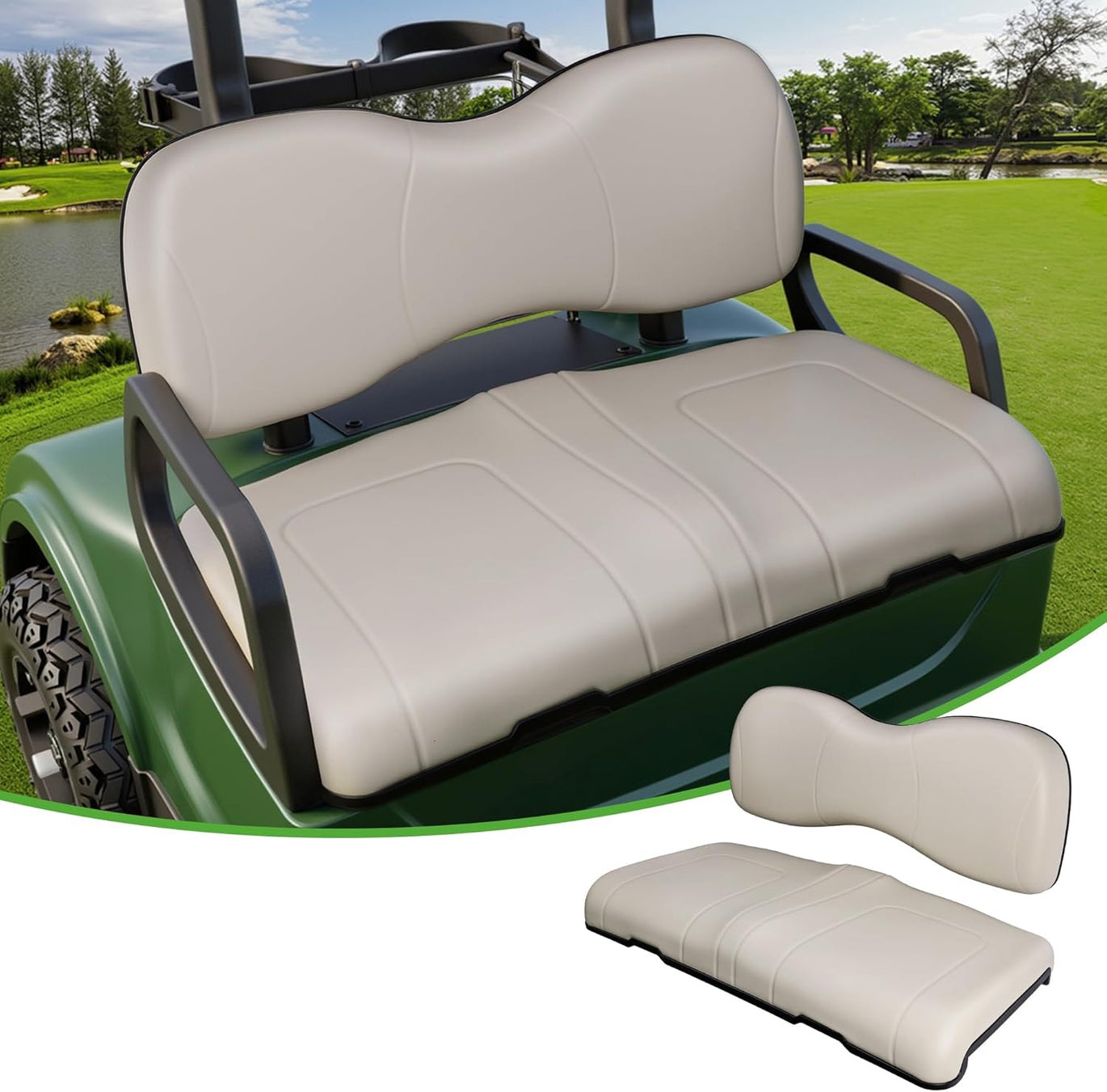 Golf Cart Front Seat Cushion Kit for Yamaha G29/Drive 2007-2016 – OEM Repla