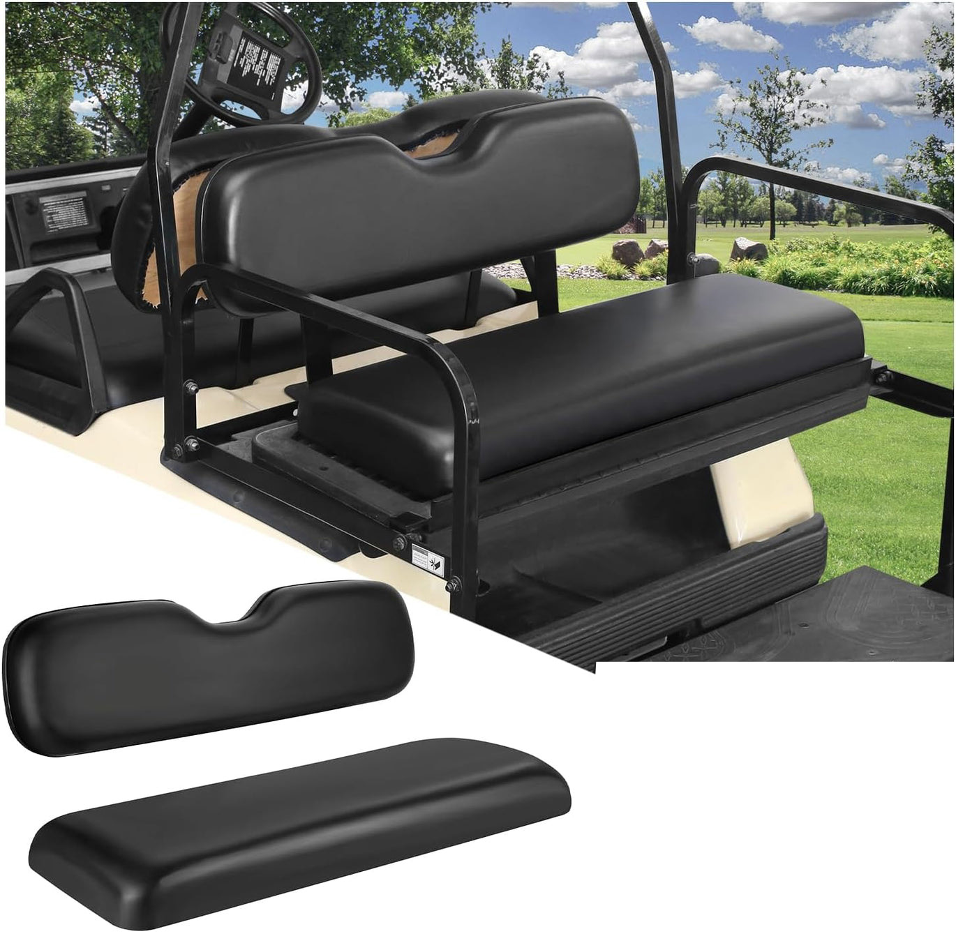 Golf Cart Front Seat Assembly for EZGO RXV 2008-up, Factory Style Seat Bott